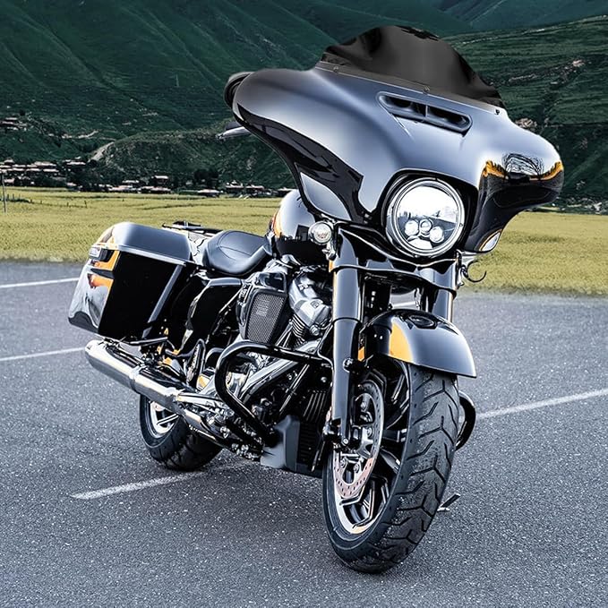 9" Windshield Windscreen for 2014-2024 Harley Davidson Touring Street Glide Electra Glide/Ultra Limited/Tri Glide FLHT FLHX FLHXS FLHTK, Black
