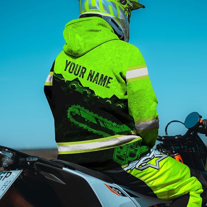 Matedecor High Visibility Hi Vis Hoodie for Men - Jobs Collection Custom Name Class 3 Reflective Safety Workwear