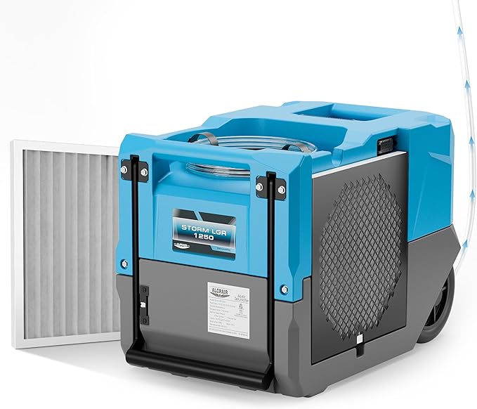 ALORAIR 264 Pitns LGR Commercial Dehumidifier with Pump, Up to 3,000 Sq.Ft Industrial Dehumidifier with Drain Hose Potable Wheels Design for Whole House, Basement, Warehouse, Garage, Blue