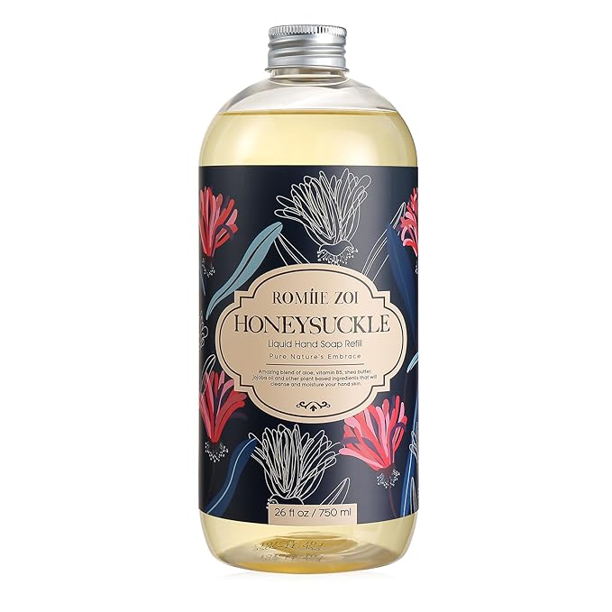 ROMIIE ZOI Liquid Hand Soap Refill, Honeysuckle, Gentle & Moisturizing Formula, 750 ML/ 26 FL OZ