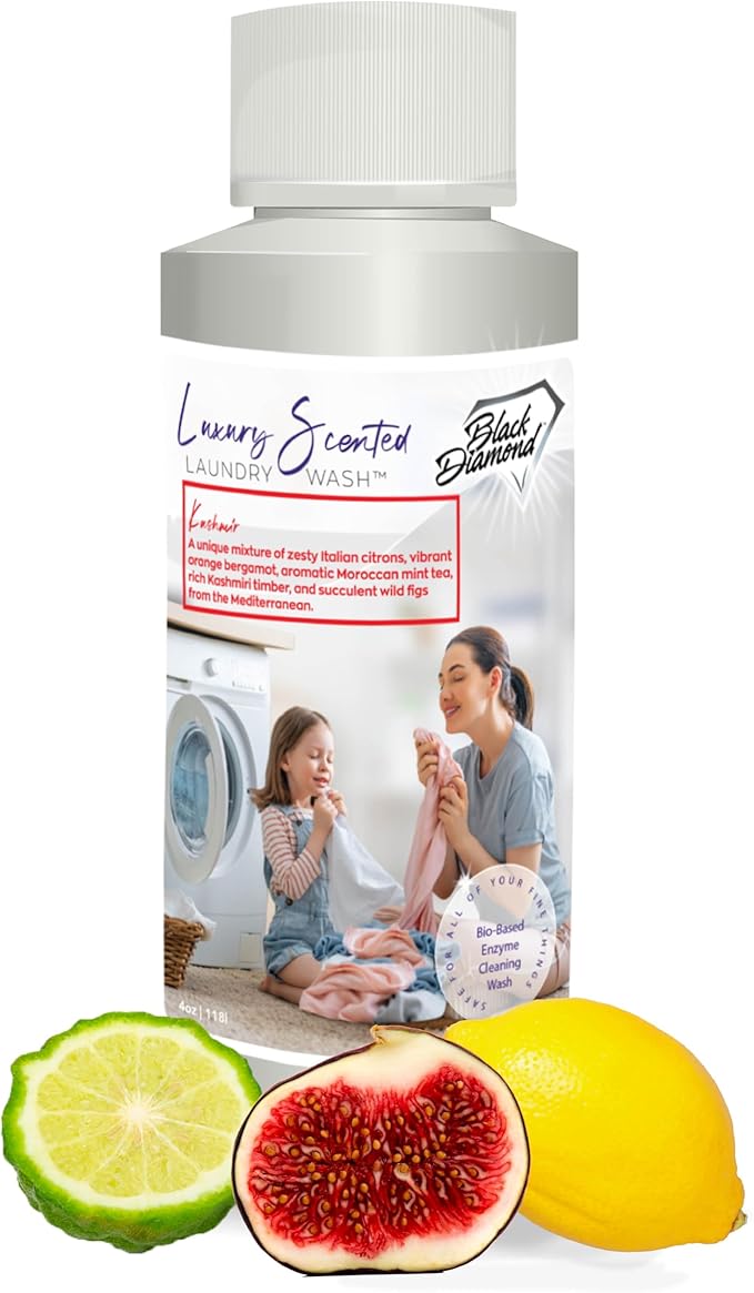 Black Diamond Stoneworks Kashmir Luxury Scented Laundry Wash, Premium Quality Detergent, Superior Cleaning Performance, Long-Lasting Fragrance, Trial Size.