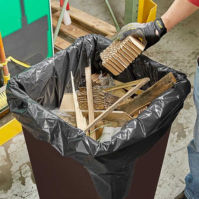 Contractor Heavy Duty Trash Bags 55 Gallon | 26 Count | 2 MIL | 36" X 56" | Large Black Flap Tie Construction Garbage Bags for Business Home Commercial, Industrial, Storage, Outdoor