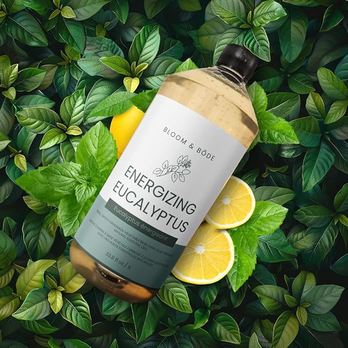Bloom & Bōde Luxury Liquid Hand Soap Refill With Essential Oils - Natural Scented Hand Wash - Gentle Handwash - Moisturizing Hand Soap Refill, Energizing Eucalyptus Scent, 33.8 fl oz / 1L
