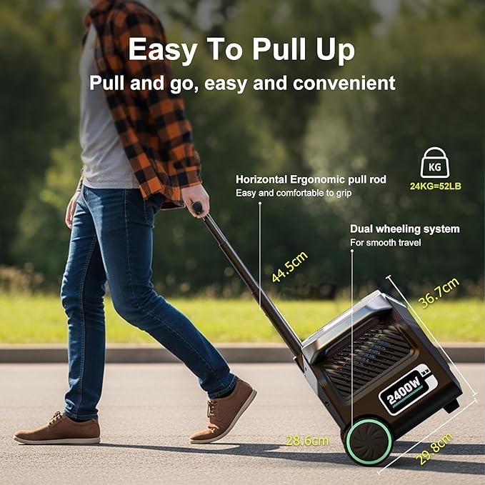 IEE 2400W Portable Power Station P2400 (5000W Peak), 2048Wh Solar Generator, 1800W AC Charging, AC Outlets x 4, LiFePO4 Battery Power Station for Home Backup, Power Outage, Camping, RV, Emergencies