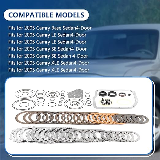U240E U241E Auto Transmission Master Rebuild Kit with Clutch Discs Gasket Transmission Rebuild Kit Fits for 2000-2004 Avalon 3.0L, Fits for 2010-2014 Camry 2.5L, Replace OE T13600B U240E U241E