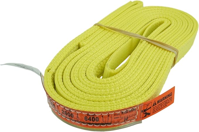 DD Sling. Multiple Sizes in Listing! (USA Made) 1" x 14', 2 Ply, Nylon Lifting Slings, Eye & Eye, Heavy Duty, 3,200 lbs Vert, 2,600 Choker, 6,400 Basket (USA Nylon) (1"x14')