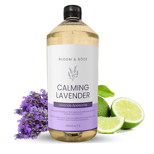Bloom & Bōde Luxury Liquid Hand Soap Refill With Essential Oils - Natural Scented Hand Wash - Moisturizing Hand Soap Refill, Calming Lavender Scent, 33.8 fl oz / 1L
