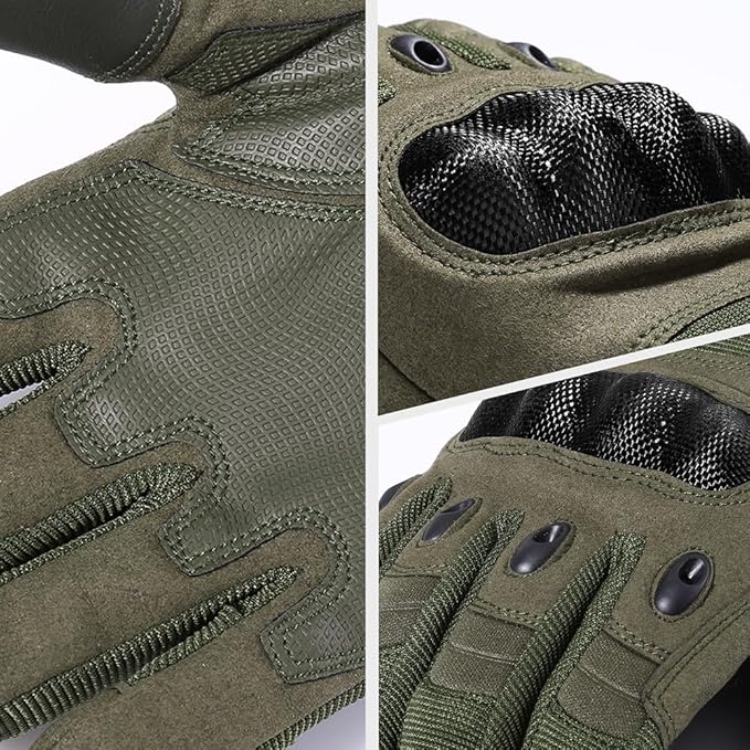 Motorcycle Tactical Gloves for Men - Touchscreen, Hard Shell & Palm Padding for Airsoft Paintball Hunting Hiking Camping Climbing Sports Cycling Gloves