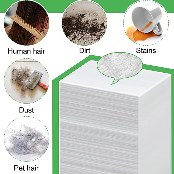 Zubebe 600 Pcs Sweeper Dry Mop Refills Disposable Mop Pad Refills, Floor Wipes Dry Sweeping Cloths Dry Duster Cloths for Floor Cleaning and Mopping
