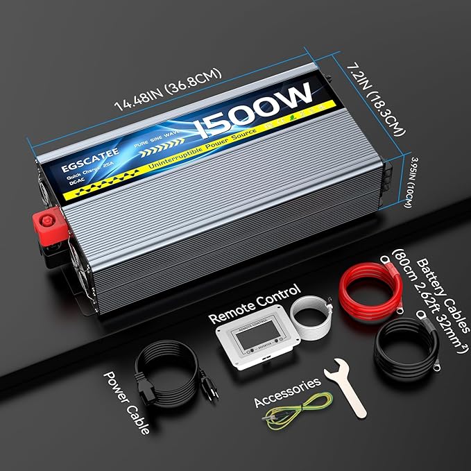 Sump Pump Battery Backup System, Safe Back Up System for Emergency and Power Outage, Sump Pump Backup Power Supply with LCD Screen Remote Controller, Auto Switching