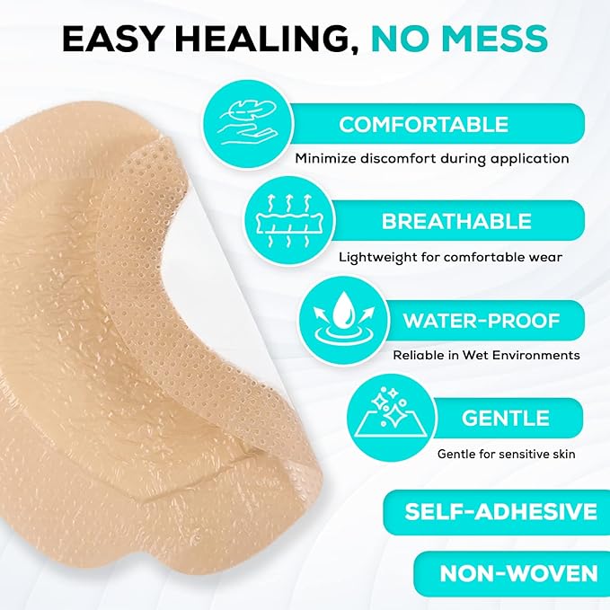 MedVance TM Silicone - Sacral Bordered Silicone Adhesive Foam Wound Dressing, Bed Sore Treatment Bandage for Sacrum, Size 7"x 7", Box of 15 dressings