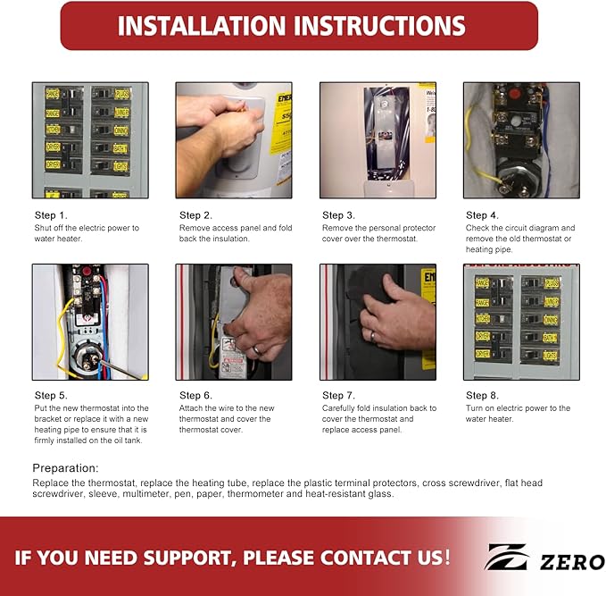 Upgraded Z EWH-03 Electric Water Heater Repair Kit - UL Certified | Fits A O Simith Ken-more Whhirl-pool with Upper & Lower Thermostats,Heating Elements,Water Heater Parts,Wrench Included