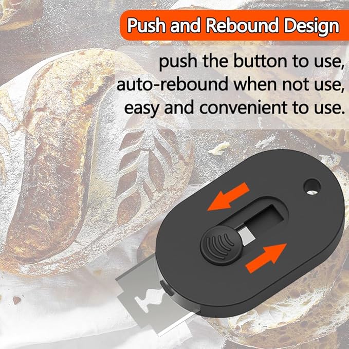 FCXJTU Extractable & Magnetic Bread Lame Dough Scoring Tool, Bread Scoring Knife, Professional Sourdough Scoring Tool for Bread Bakers, Bread Making Tools with 5 Razor Blades (Black)