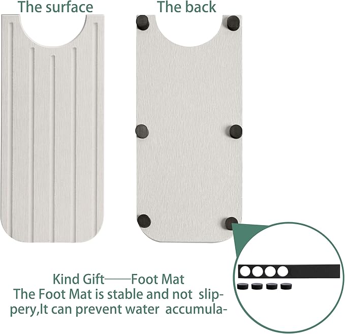 ZumenDa 17inch x 4inch Kitchen Sink Faucet Mat, Water Absorbing Stone Faucet Splash Guard for Bathroom Counter, Quick Drying Diatomite Tray for Kitchen Sink, Light Gray
