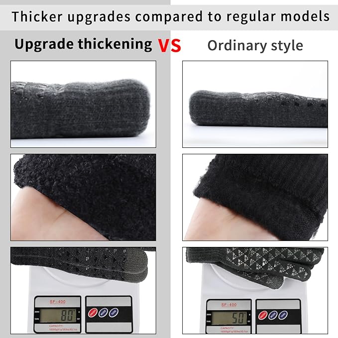 Achiou Winter Gloves for Men Women, Touch Screen Gloves, Upgraded Thicken Anti-Slip Silicone Gel, Thermal Soft Knit Lining