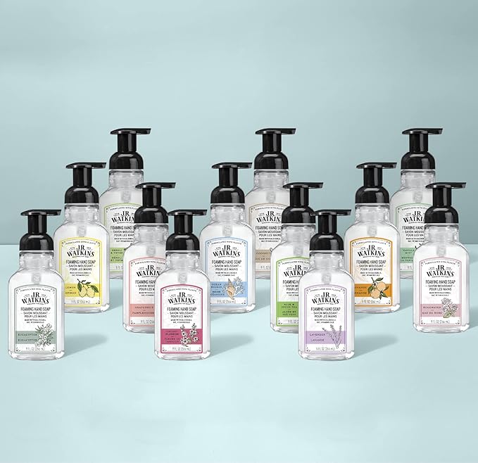 J.R. Watkins Foaming Hand Soap with Pump Dispenser, Moisturizing Foam Hand Wash, Alcohol-Free and Cruelty-Free, Grapefruit, 9 fl oz, 3 Pack