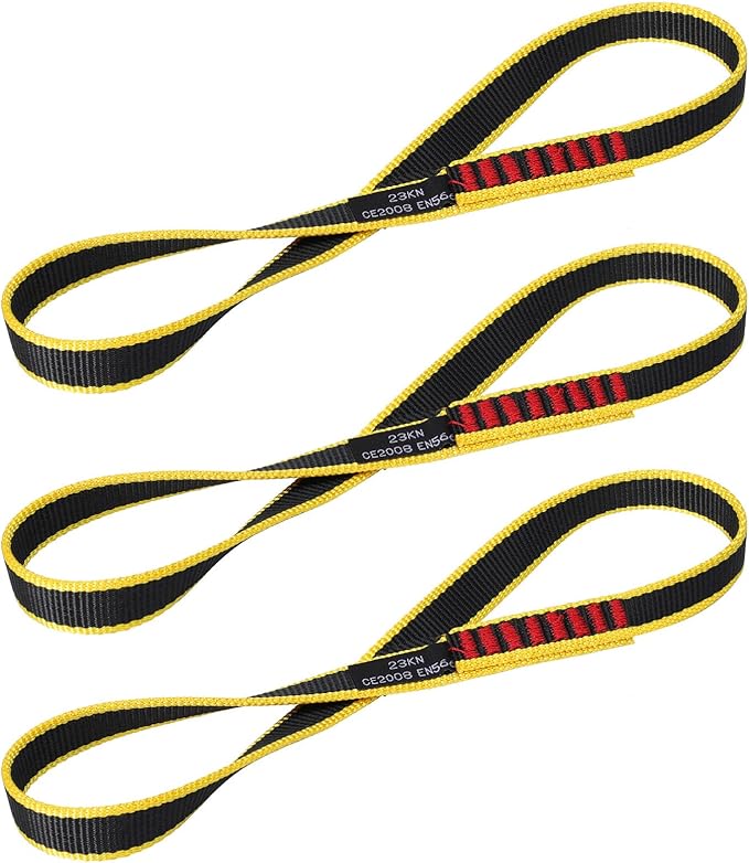 20MM Nylon Climbing Sling Runner 23KN CE2008/EN566 Rock Climbing Webbing Straps for Rock Climbing, Rappelling, Swing, Yoga Hammock etc