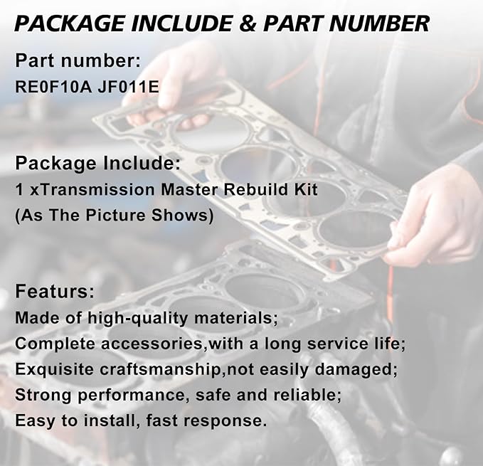 RE0F10A JF011E Transmission Master Rebuild Kit Overhaul Seals Fits for Altima Compass Galant Kizashi Outlander Rogue Sentra V6 Engine Aftermarket Parts