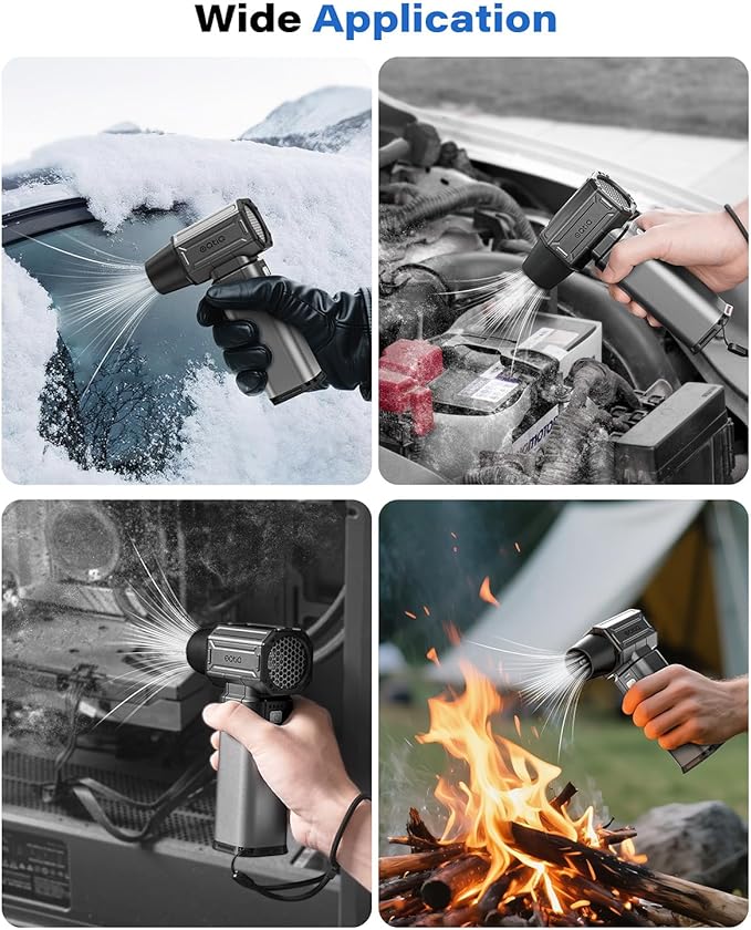 OQTIQ Electric Air Duster-Upgrade 40mm Big Motor, Compressed Air Duster with 450g Wind Pressure, 4-Gear Adjustable Cordless Air Blower for Pc, Keyboard, Car, Home Clean and Outdoor