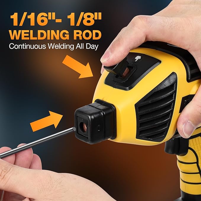 Handheld Welder Machine 110V Portable Welding Handheld with IGBT Inverter 6 Variable Current Adjustment, Handheld ARC Welder Gun for 1/16''-1/8'' Welding Rods