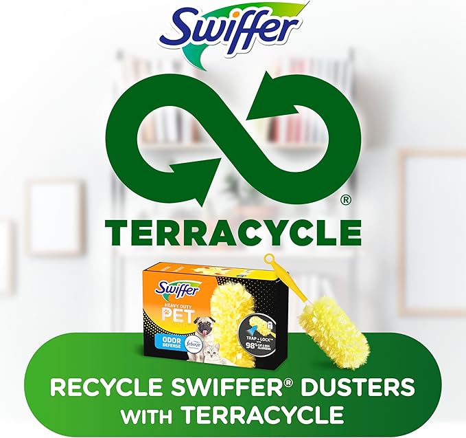 Swiffer Pet Heavy Duty Dusters Refills, Multisurface 360 Dusters with Febreze Odor Defense, 11 Count
