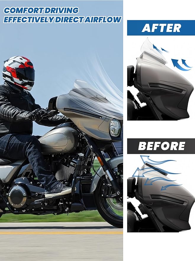 5" Windshield Windscreen Wind Splitter Compatible for Harley Davidson CVO Street Glide FLHXSE 2023-2024, Street Glide FLHX 2024-Later, Clear (Vertical 5", Horizontal 7")
