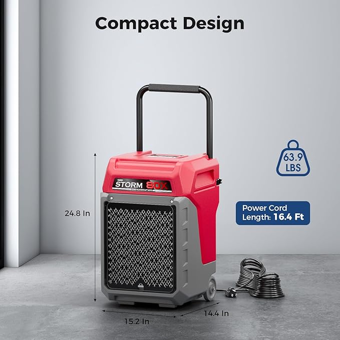 ALORAIR 170 PPD Commercial Dehumidifier with Pump & Drain Hose Cover up to 2,100 Sq.Ft Space Industrial Use Portable Handle Dehu with Wheels for Water Damage Restore, Carpet Drying
