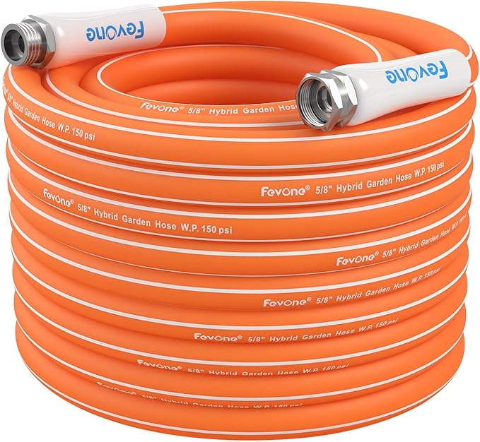 Fevone Garden Hose 75 ft., Lightweight Hybrid Water Hose, Flexible and Durable, Leak-Free Connections