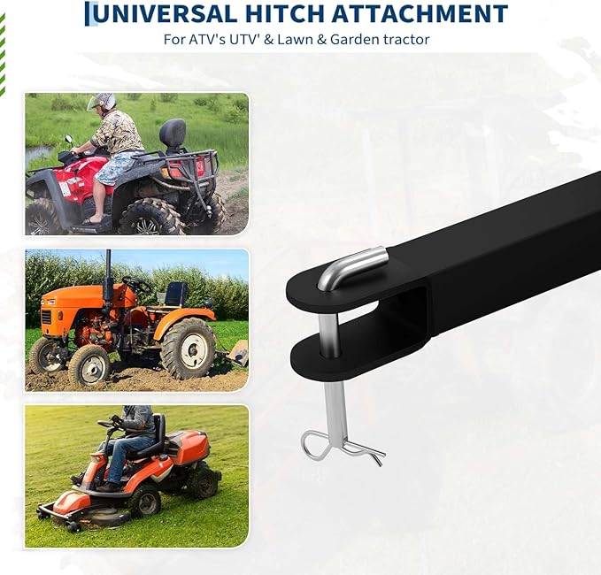 Heavy Duty ATV Dump Cart, 750 lbs Tow Behind Garden Utility Trailer with Removable Sides, Pull Behind Dump Trailer for ATV, UTV, Lawn Mowers and Tractors