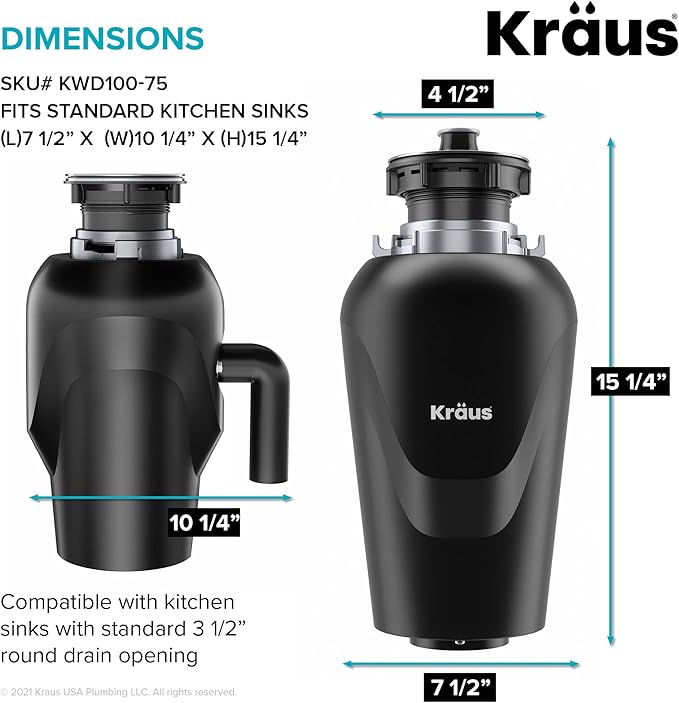 KRAUS Kore Workstation 30-inch Undermount 16 Gauge Stainless Kitchen Sink, Single Bowl Kitchen Sink with 3/4 HP Garbage Disposal, KWU110-30-100-75MB
