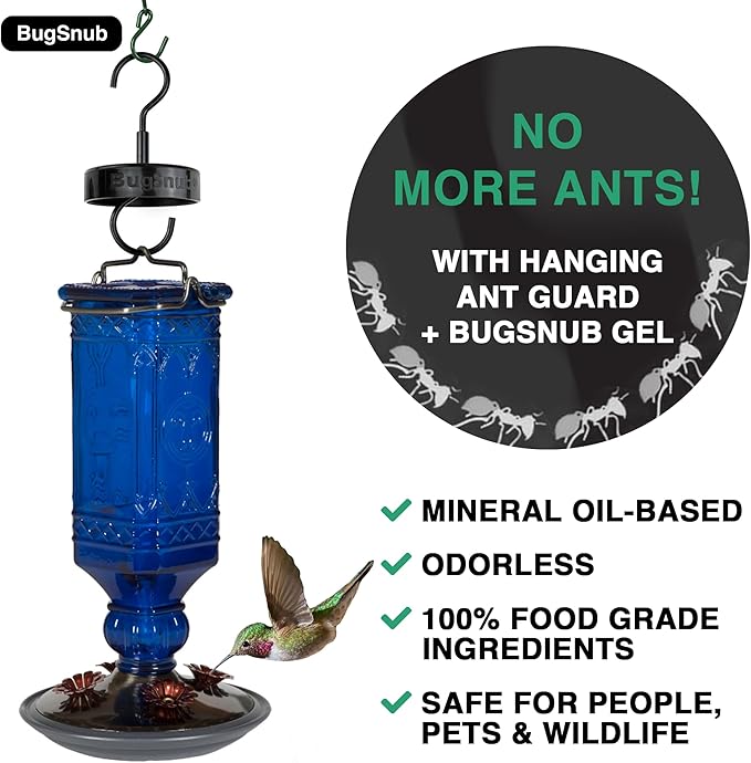 Hanging Ant Guard (3-pack)- Waterless Ant Defense for Hummingbird Nectar Feeders, Unique Upside-down Design, No Liquid Moat, Metal Hooks