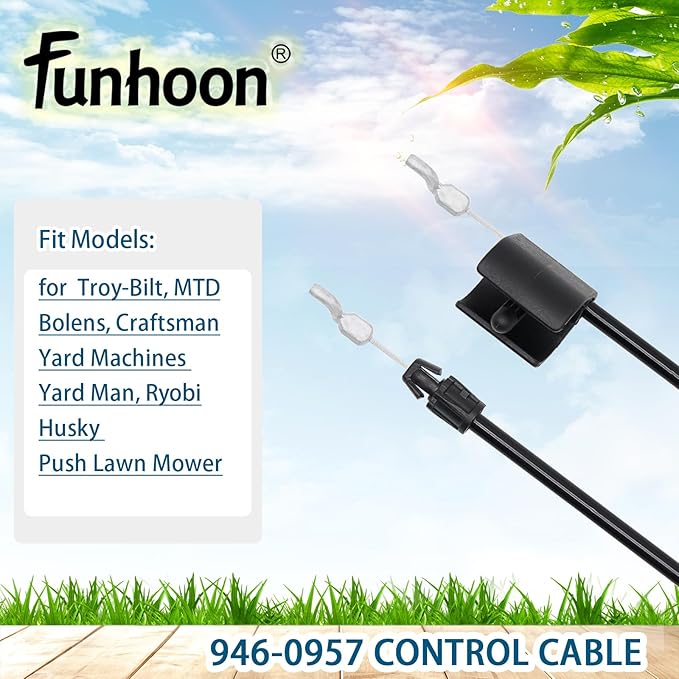 946-0957 Engine Zone Control Cable for Troy-Bilt MTD Yard Man Yard Machines Push Walk-Behind Mowers Lawn Mower Throttle Cable Replacement Troy Bilt Lawn Mower Throttle Cable 746-0957