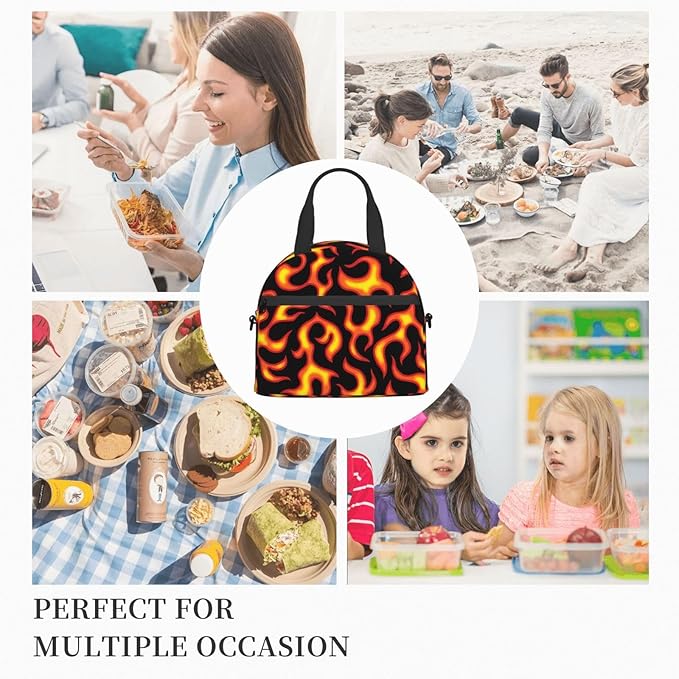 Reusable Insulated Lunch Bag with Adjustable Strap for Kids 3+ Toddler, Girl, Boy Women Men Leakproof Portable Cooler Tote Cute Quilted Bags for Work Travel Picnic