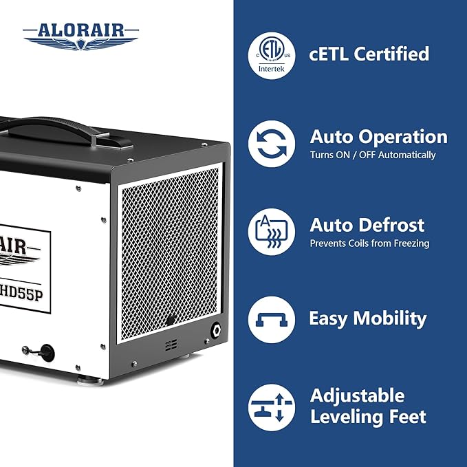 ALORAIR Crawl Space Dehumidifier, 120 PPD Crawlspace Dehumidifiers with Drain Hose and Pump for Basement, Portable Compact Auto Defrost Under House Industry Commercial Dehumidifier