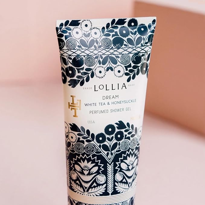 LOLLIA Dream Shower Gel, 8 fl. oz. – White Tea & Honeysuckle – Scented, Shea Butter, Bath Wash for Women, Beautiful Shower Gel, Moisturizing Body Wash