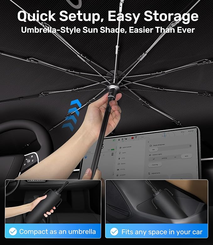 Zanch Upgrade Windshield Sun Shade, Custom Fit for Ford F150 2015-2025 [Titanium-Silver Reflective Coating] Blocks 99% UV & Heat, Sunshade Umbrella for F150 2015 ... 2022 2023 2024 2025