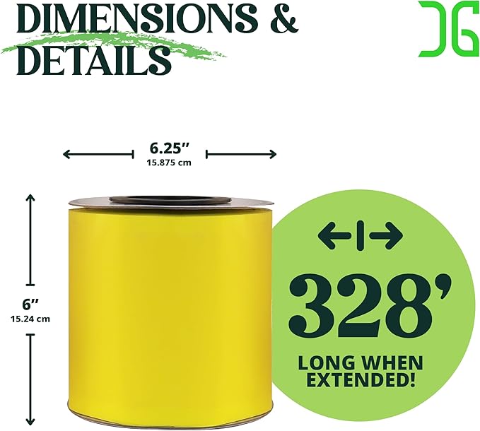 Catchmaster XL AG Roll 2PK, Double Sided Adhesive Fly Tape Strips, Fungus Gnat Sticky Trap for Greenhouse, Garden, Nursery, Pest Control Gardening Supplies, Pet Safe Insect Trap, 328' x 12" Yellow