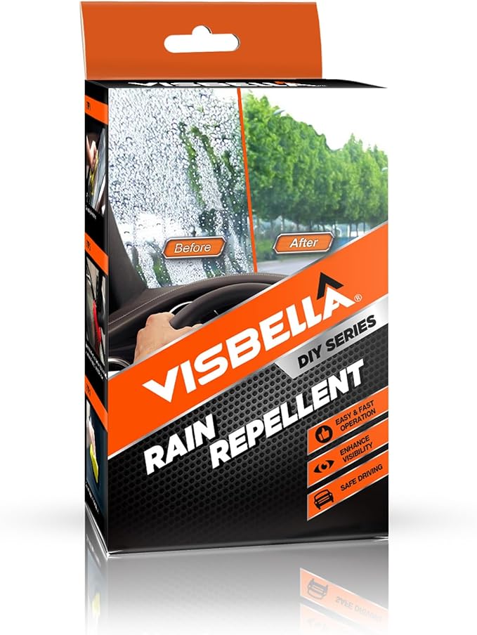 Rain Repellent with Cleaning Cloth, Glass Cleaner, Washer Fluid, Water Repellent Wiper for Car Windshield Windscreen Windows Mirrors Glasses Ultimate Visibility & Safety 3.38 FL.OZ.
