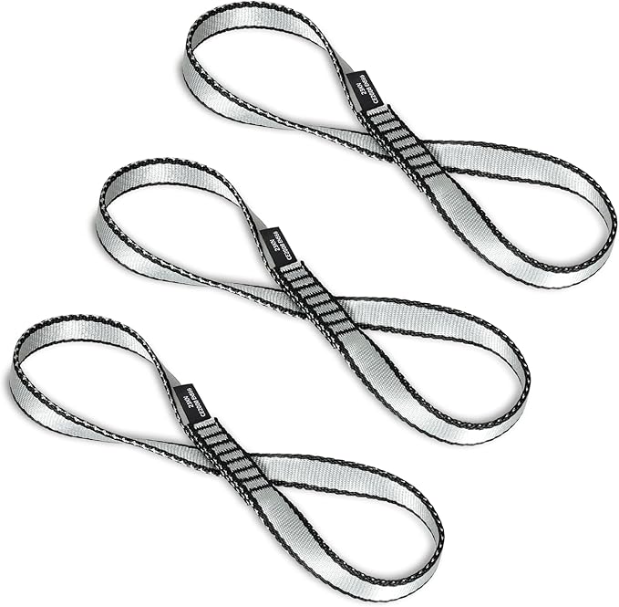 18MM Nylon Climbing Sling Runner - 23KN CE2008/EN566 Certified Outdoor Climbing Webbing for Rock Climbing, Rappelling, Mountaineering, Swing Gear, Outdoor Adventures & Emergency Anchoring