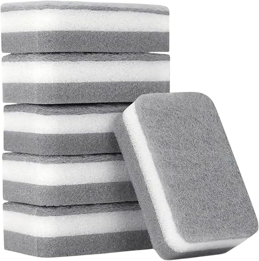 PKI Smart Essentials Dual-Sided Grey Cellulose Sponge with Gentle Scouring Pad – Multi-Purpose for Kitchen, Commercial, and Outdoor Cleaning (Set of 6)