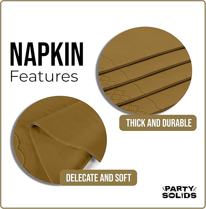 Gold Dinner Napkins Disposable 8" x 4" Folded - 40 Pcs 2 Ply Gold Napkins Disposable Paper Guest Towels for Bathrooms, Dinners, Everyday Parties & Party Supplies