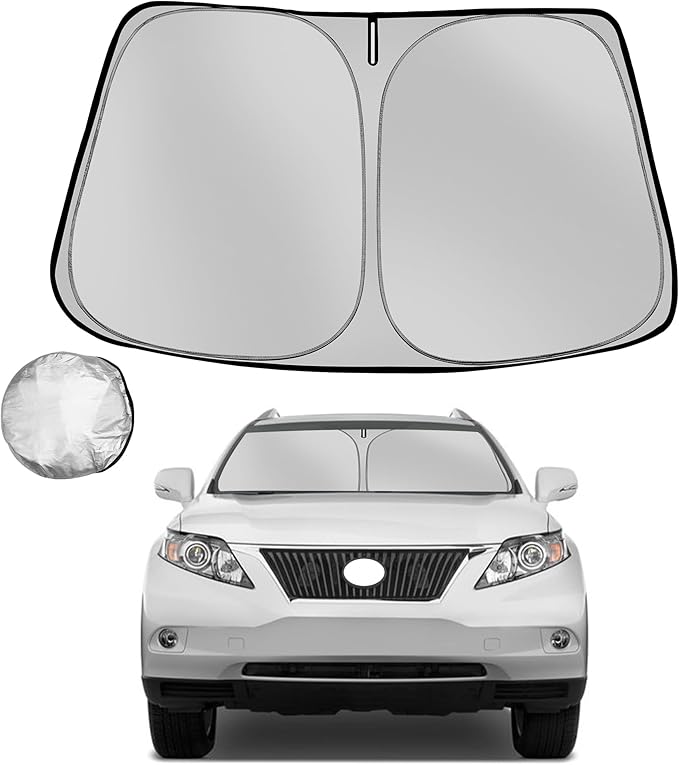 Windshield Sun Shade for 2010-2015 Le-xus RX Foldable Sun Sunshade for Car Front Window Blocks UV Rays and Heat Automotive Interior Protector Custom Fit Accessories