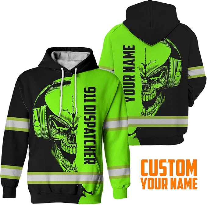 Matedecor High Visibility Hi Vis Hoodie for Men - Jobs Collection Custom Name Class 3 Reflective Safety Workwear