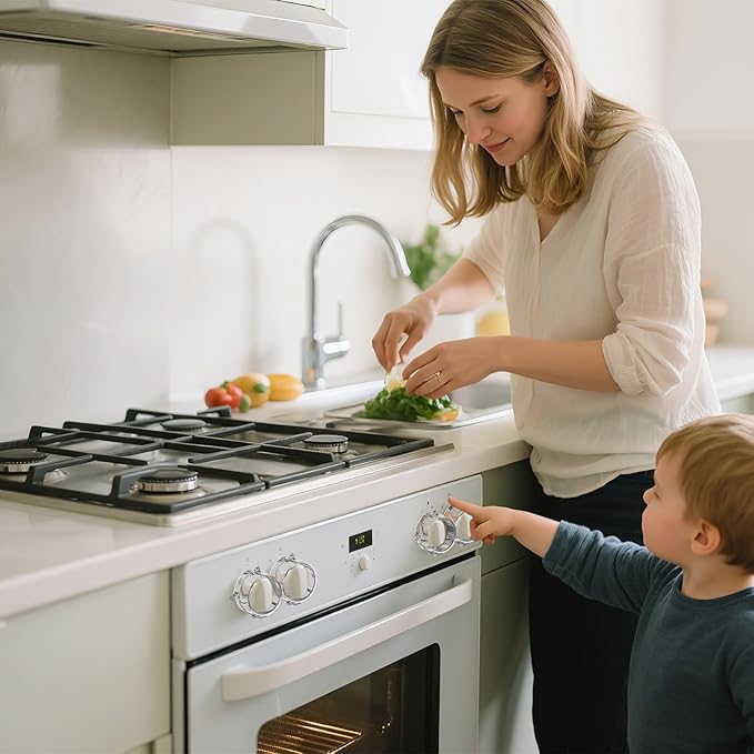 Stove knob Safety Covers for Child Upgraded Unlock Universal Size with Adult Two-Finger, Dual-Key Press Gas Stove Knob Locks Water Resistant Oil Resistant and High Temperature Resistant（5+1 Pack.）