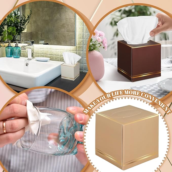 12 Pack Facial Tissues Cube Boxes Face Box 600 Sheets 3 Ply Soft Paper Square Tissues Bulk for Car Pocket Toilet Household Bedroom Family (Classic Retro Color)