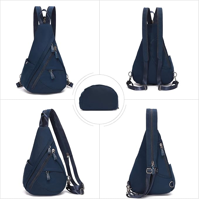 KL928 Nylon Sling Bag - Small Crossbody Backpack Shoulder Casual Daypack Multipurpose Rucksack for Men Women