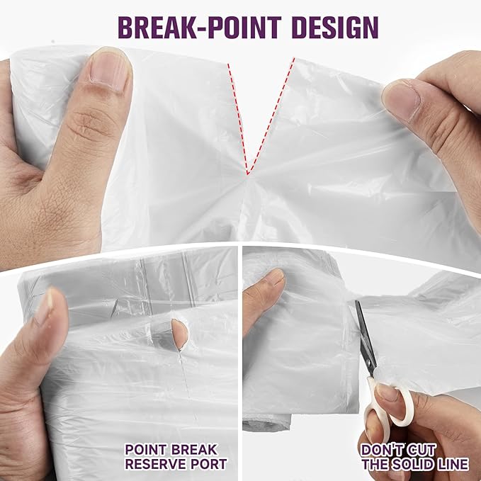 4 Gallon White Trash Bags Drawstring - 3-4 Gal Small Garbage Bags For Bathroom 57 Count 15 Liter Plastic Unscented Mini Size Waste Basket Liners Kitchen Office Car Strong Thick Bulk Heihaily