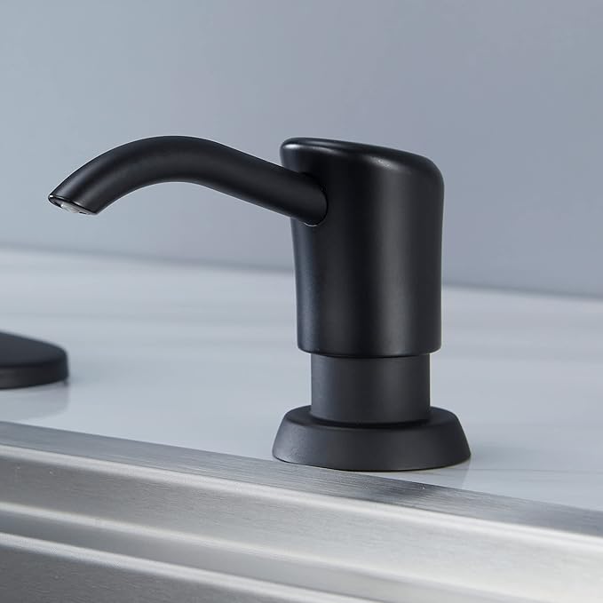 GAGALIFE Built in Counter Soap Dispenser for Kitchen Sink and Extension Tube Kit, Anti-Leakage Upgrade with 40" Tube No More Top Refill (Matte Black)