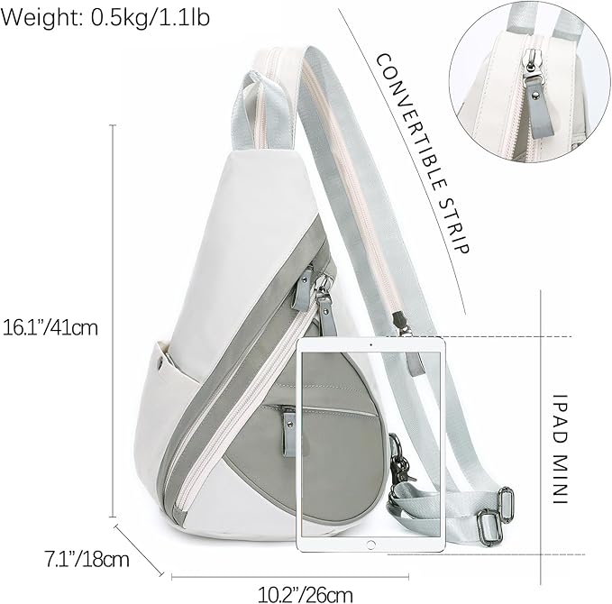 KL928 Nylon Sling Bag - Small Crossbody Backpack Shoulder Casual Daypack Multipurpose Rucksack for Men Women