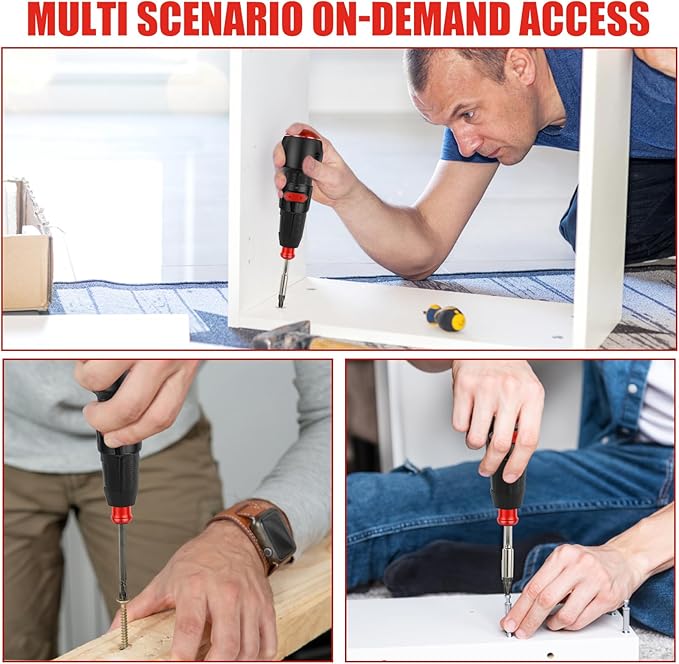 Cordless Electric Screwdriver, 3.6V Portable Power Screwdriver with LED Light & 9 Bits, USB Rechargeable-Dual Mode(3N.m/10N.m) High Torque Electric Ball Grip Screwdrivers for DIY Repair